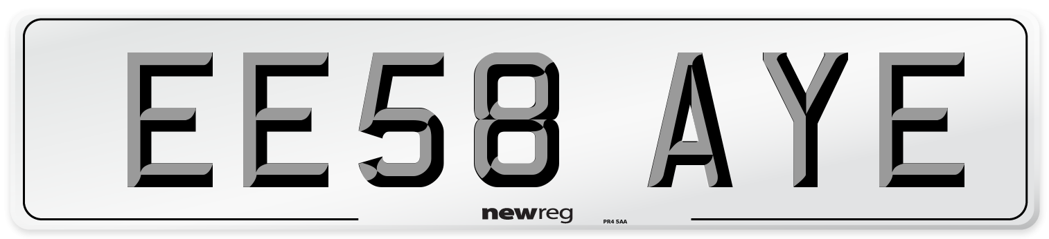 EE58 AYE Number Plate from New Reg
